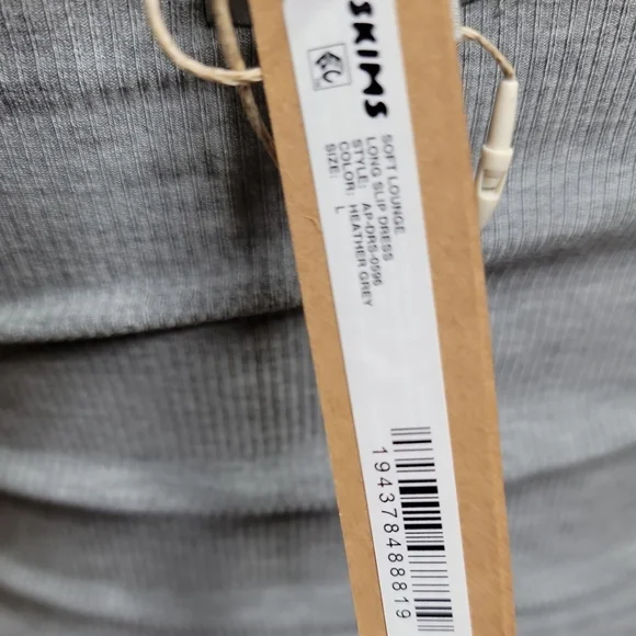 $80 NWT SKIMS Soft Lounge Long Slip Dress In Heather Gray Large - Picture 5 of 6